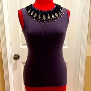 Tory Burch purple cashmere sweater top